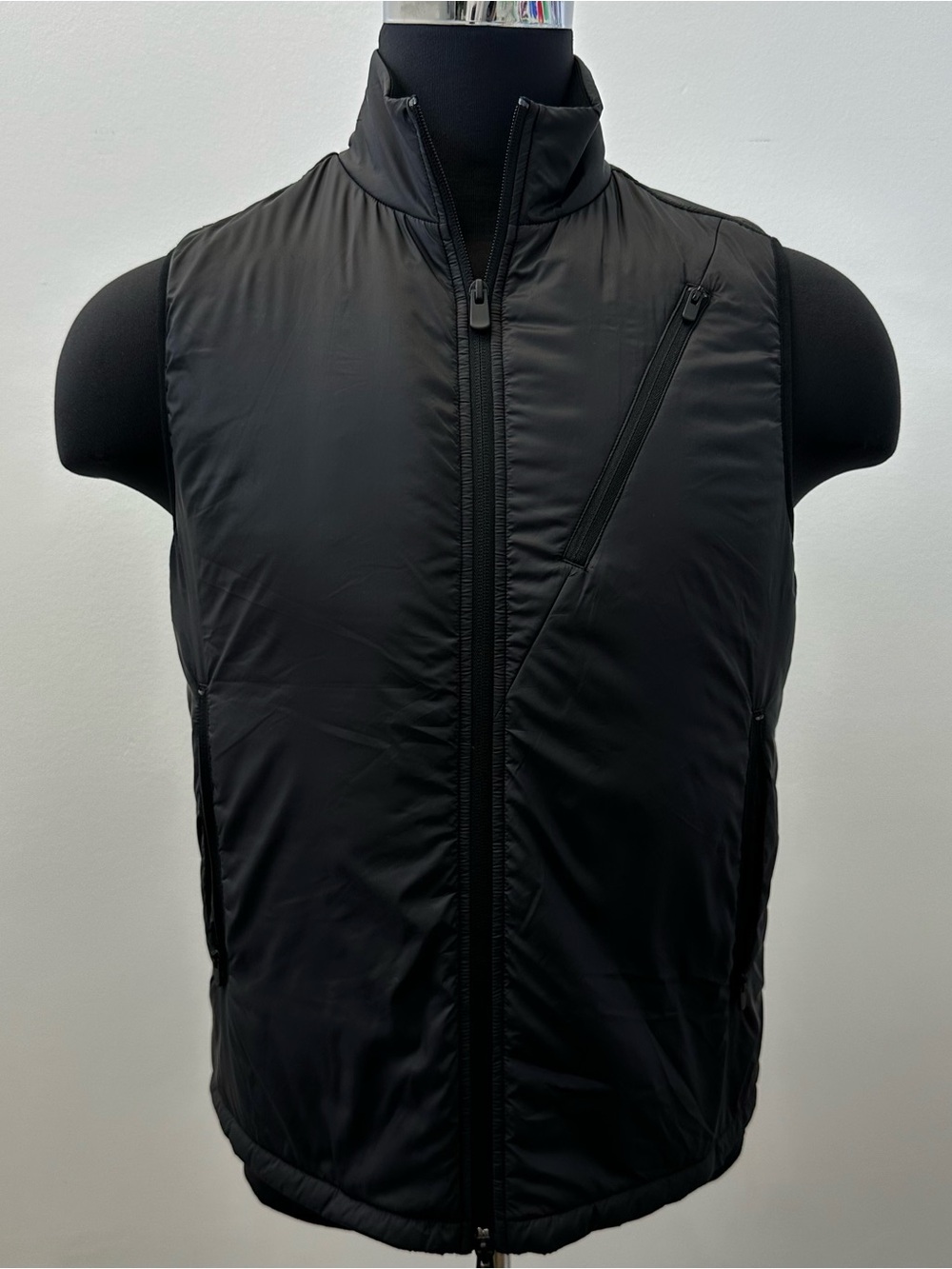 PATRICK ASSARAF Men’s Black Lightweight Zip Vest Performance Size Medium